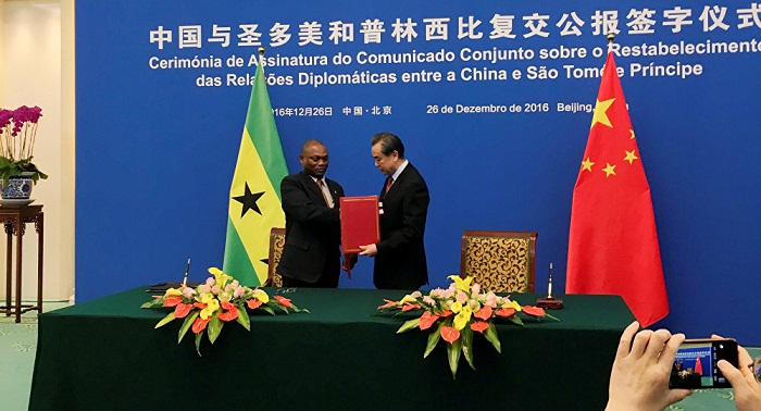 China restores diplomatic relations with island nation of Sao Tome and principe 